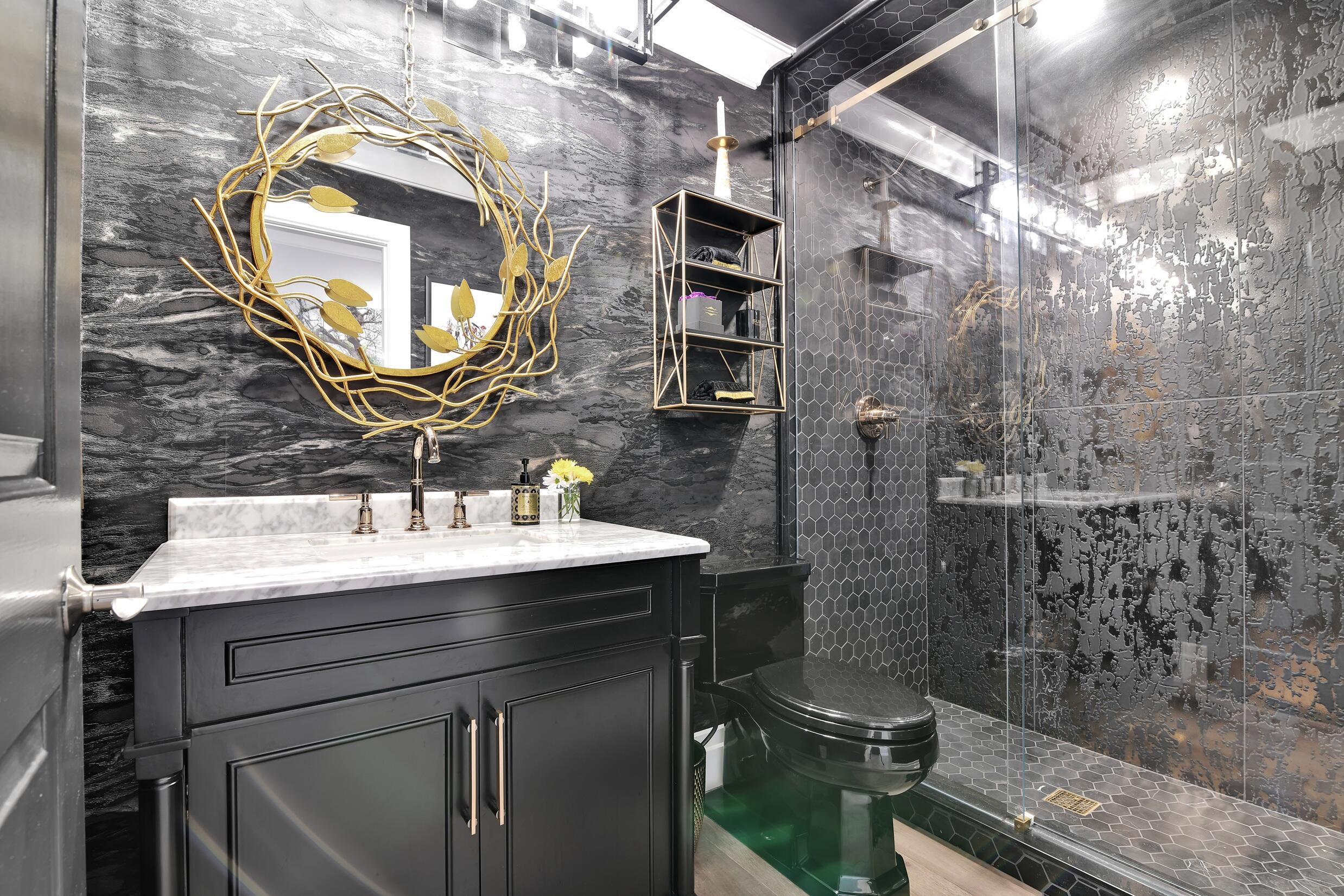 21082 North Sweetwater Lane Boca Raton, FL 33428 - Photo 13 of 75 a bathroom with a sink a mirror and a shower