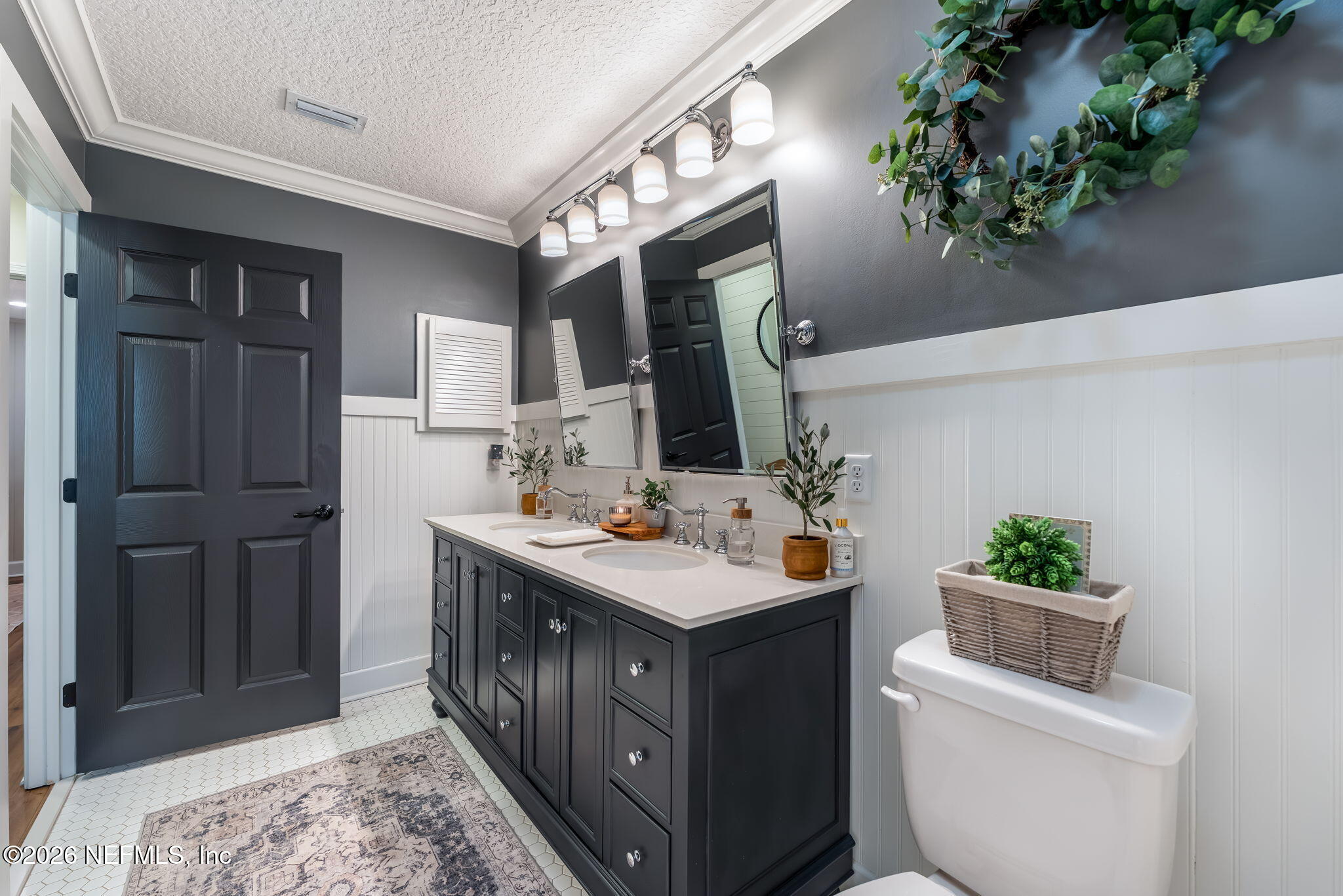 1204 Creek Bend Road St. Johns, FL 32259 - Photo 56 of 107 a bathroom with a sink vanity granite and a mirror