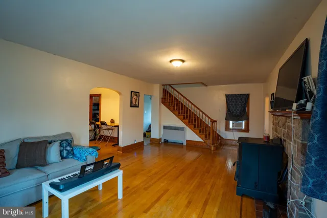 a view of a livingroom with a chandelier