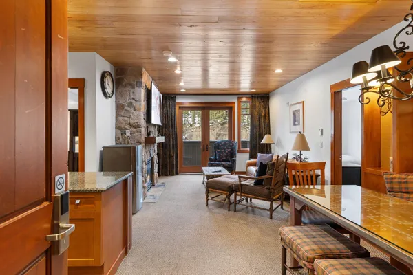 a living room with furniture