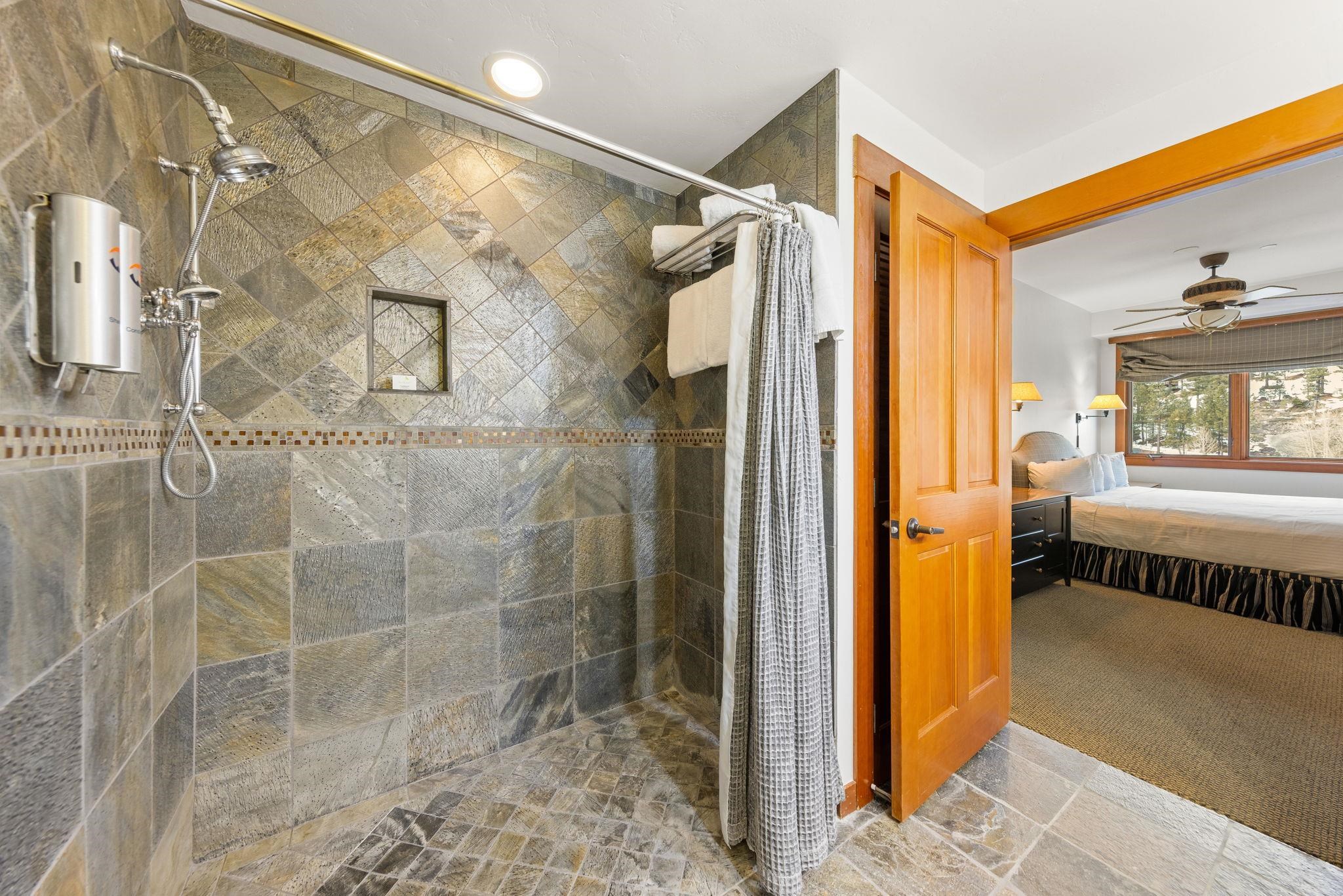 1985 Olympic Vly Road, Unit 216 (2216) Olympic Valley, CA 96146 - Photo 4 of 25 a bathroom with a shower and a sink