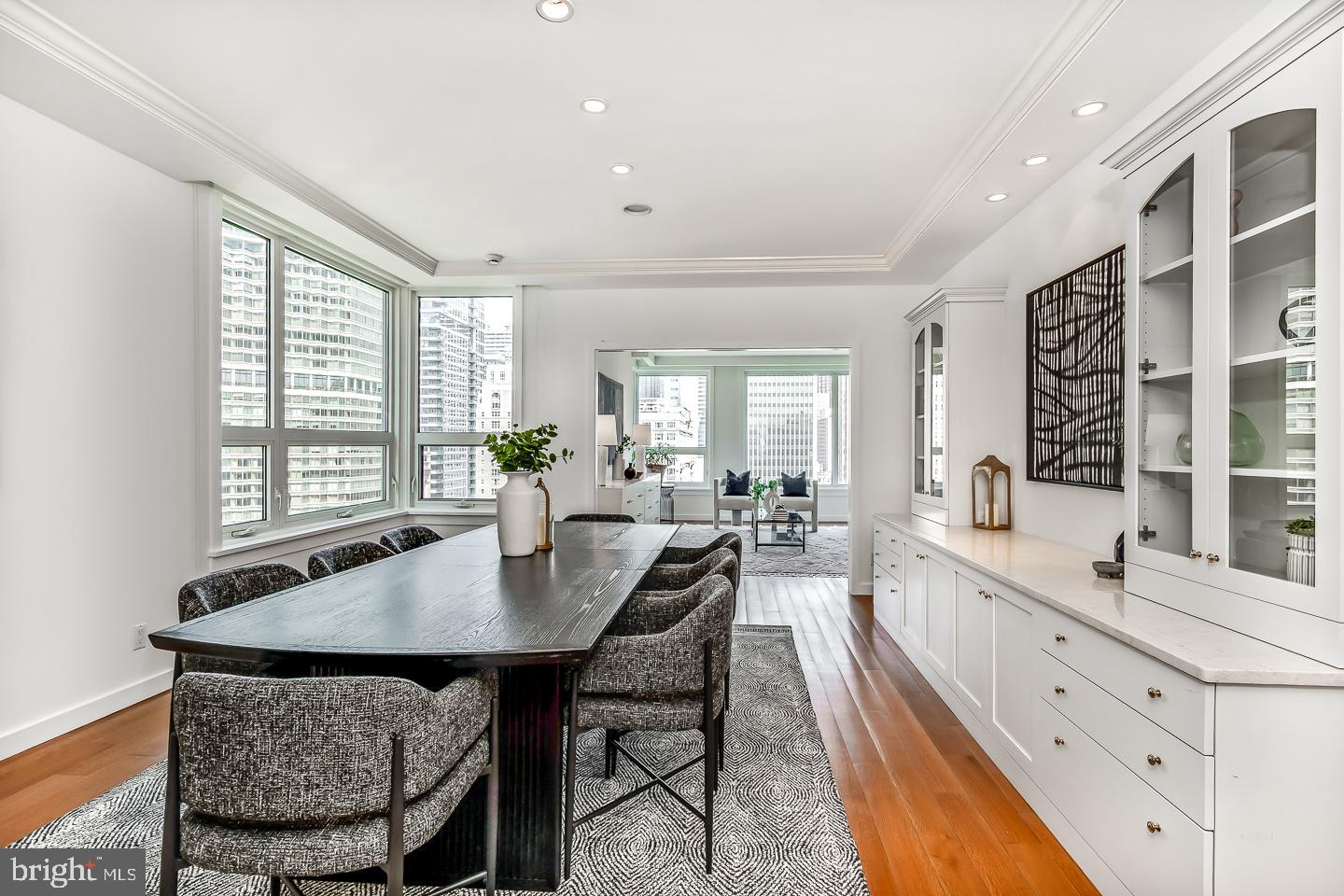 1820 Rittenhouse Square, Unit 1601 Philadelphia, PA 19103 - Photo 19 of 53 a view of a dining room with furniture and window