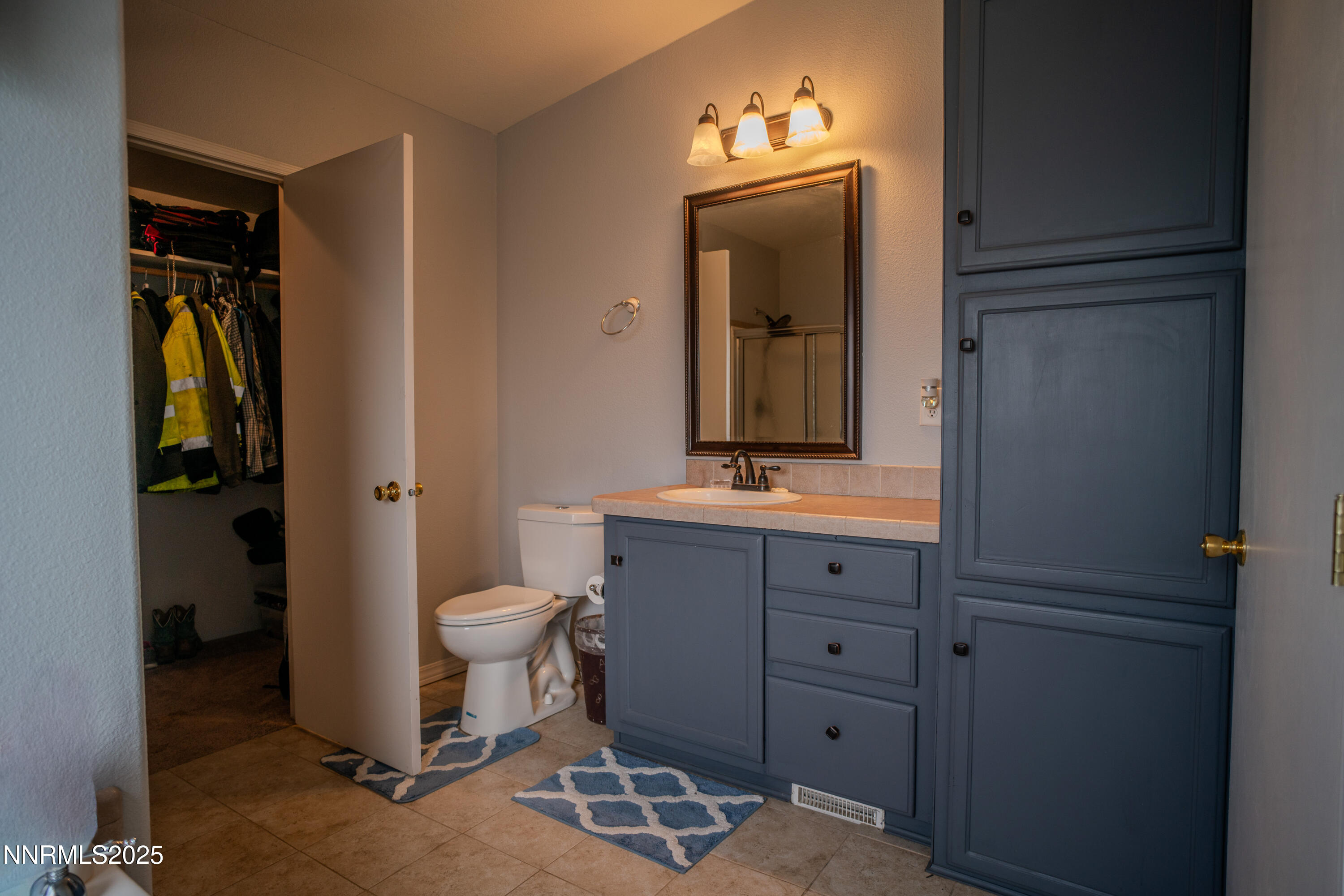 3250 4th Street Silver Springs, NV 89429 - Photo 35 of 73 a bathroom with a toilet a sink and mirror