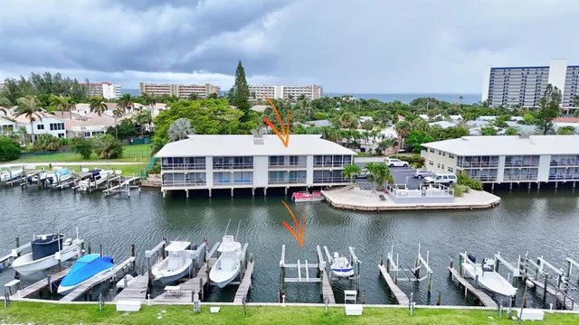 a view of a lake with houses