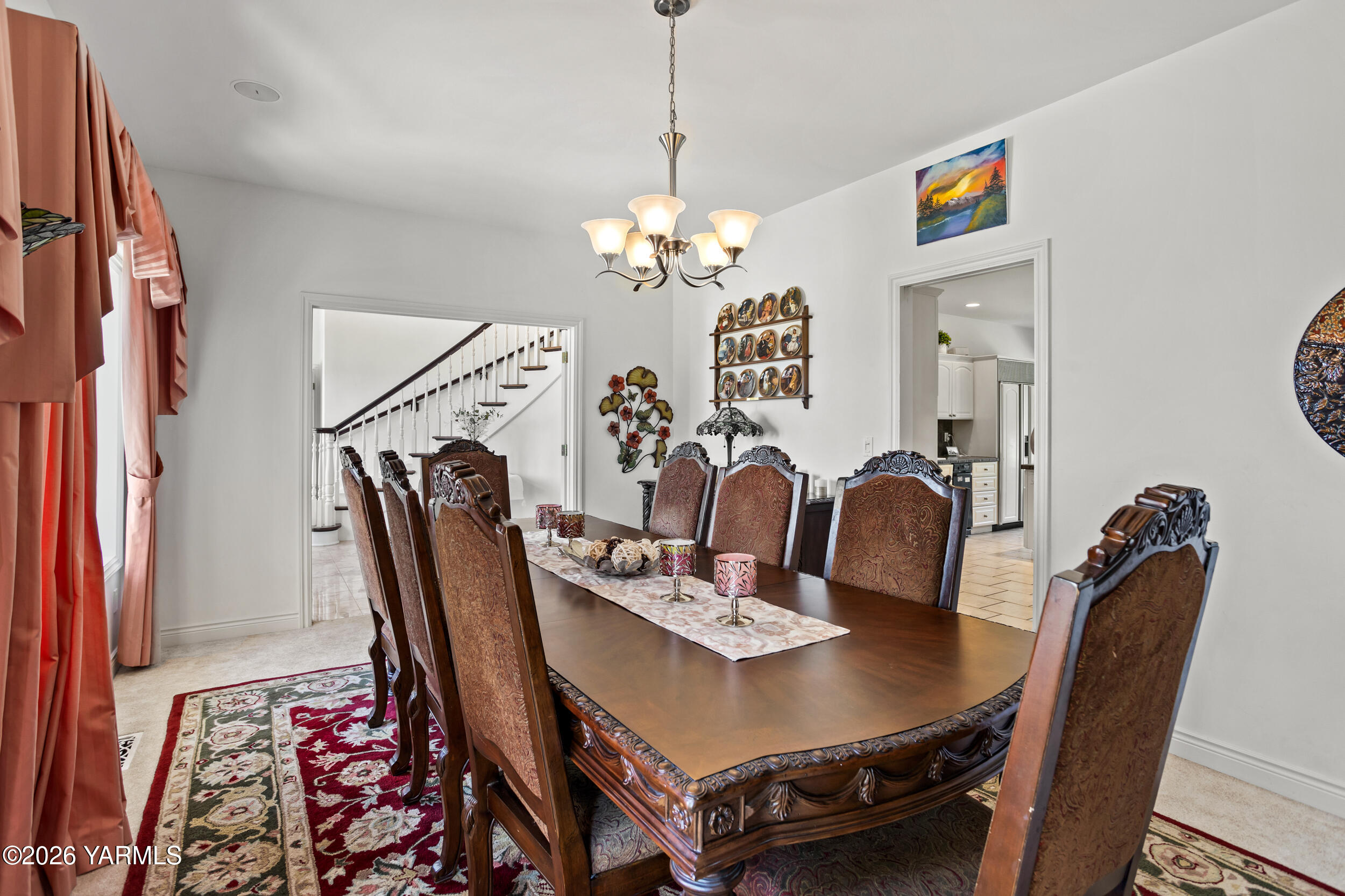 14801 Summitview Ext Road Yakima, WA 98908 - Photo 10 of 80 a view of a dining room with furniture and chandelier