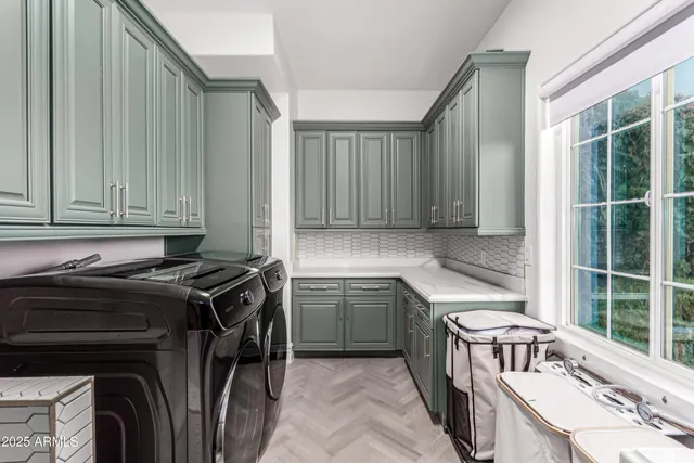 a view of a terrace with yard and mountain view in back