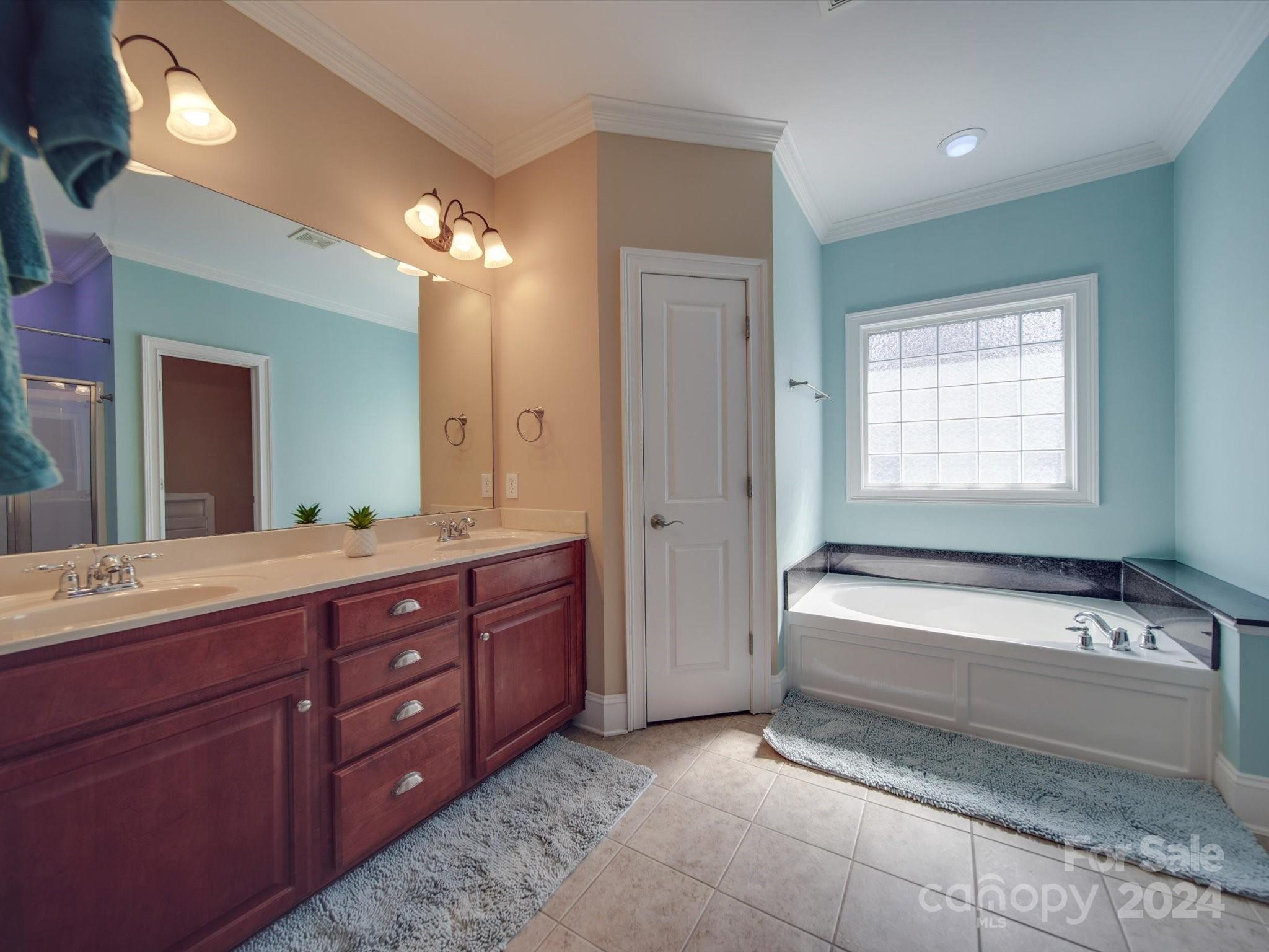 19617 Coachmans Trace Cornelius, NC 28031 - Photo 8 of 46 a spacious bathroom with a tub sink and mirror