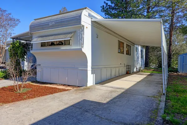 a view of a house with a garage
