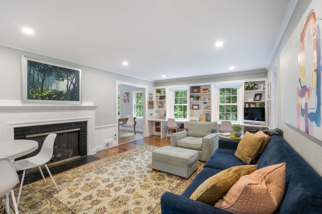 20 Chatham Circle Wellesley, MA 02481 - Photo 6 of 30 a living room with furniture and a fireplace
