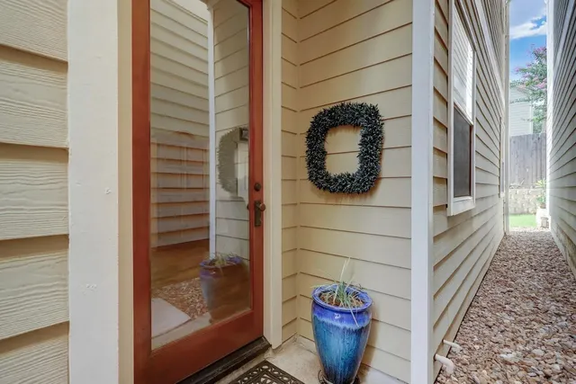 a view of a door front of a house