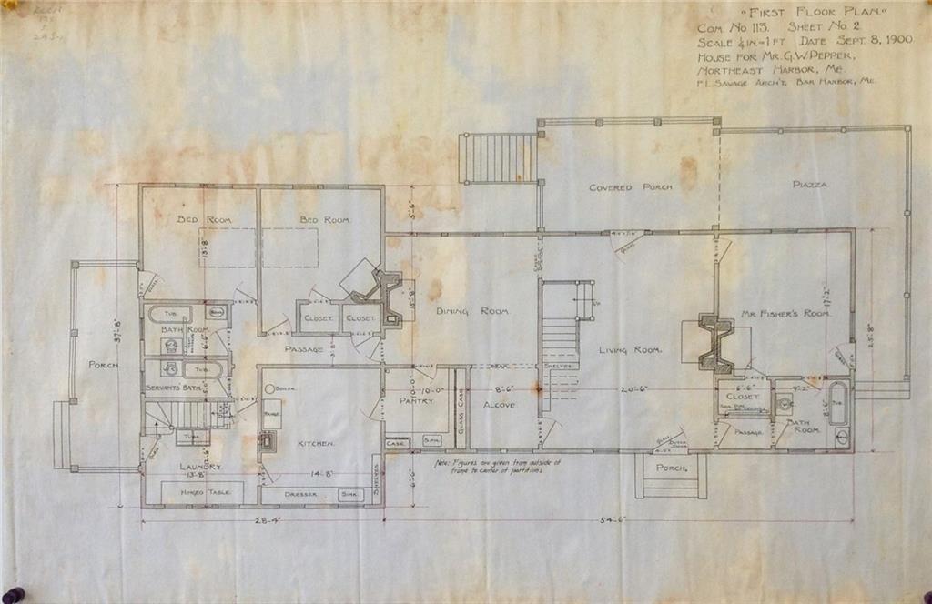 10 Schoolhouse Ledge Road Northeast Harbor, ME 04662 - Photo 3 of 5 SAVAGE PLAN FIRST FLOOR