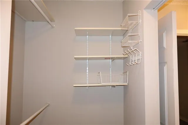 a view of a room with rack on the wall