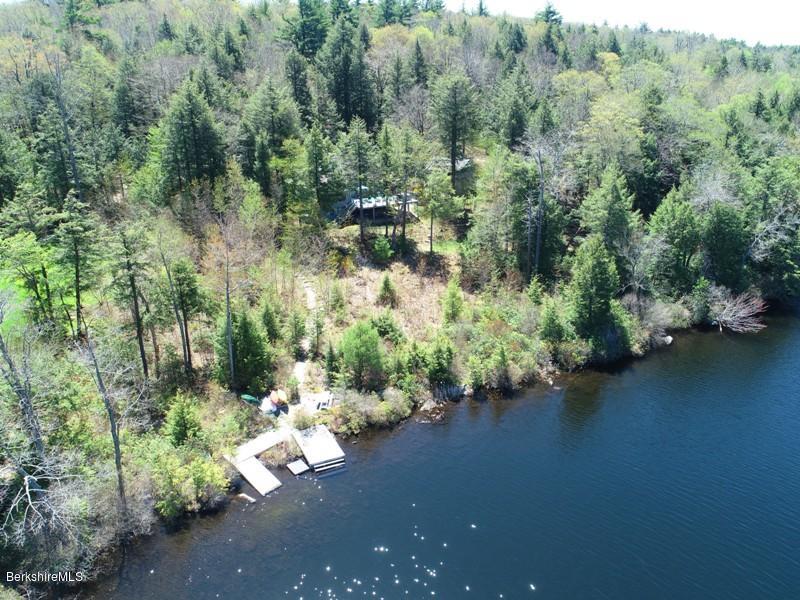 57 Hayes Pond Road Otis, MA 01253 - Photo 34 of 36 an aerial view of a house with yard and lake view