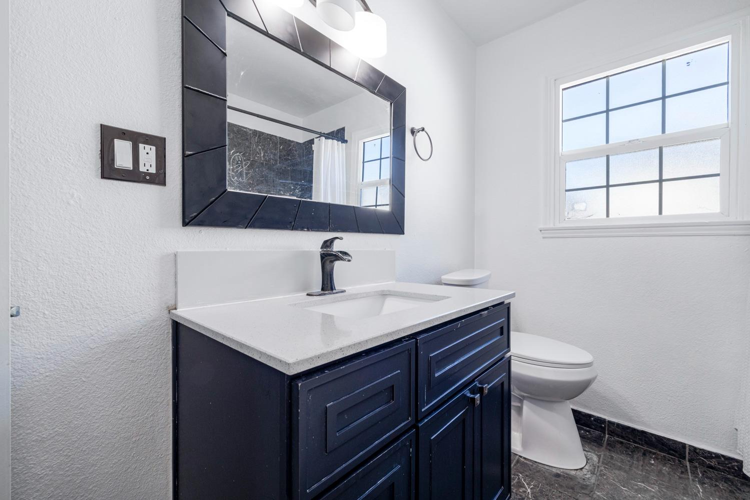 1030 Alpha Road Turlock, CA 95380 - Photo 15 of 25 a bathroom with a sink a toilet and mirror