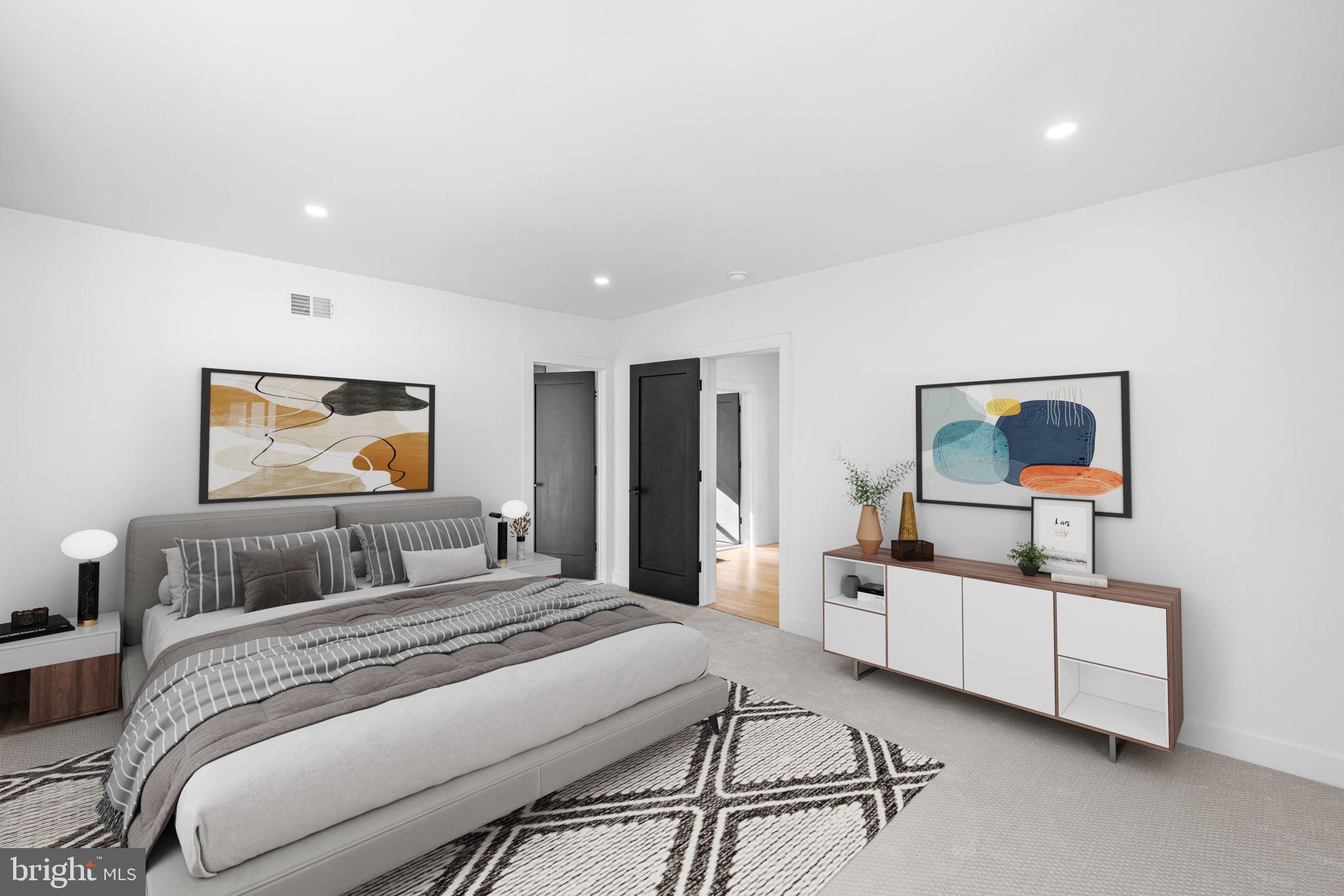 222 Church Road Ardmore, PA 19003 - Photo 39 of 69 a bedroom with a bed and a painting on the wall