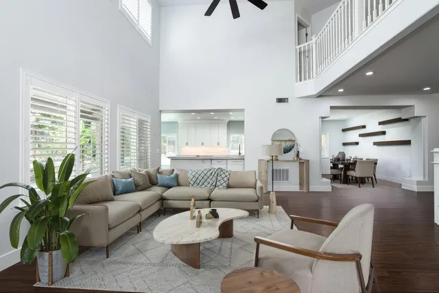 a living room with furniture