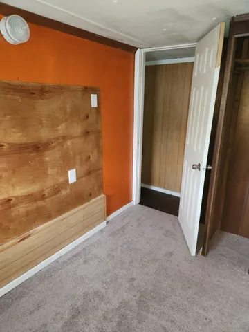 a view of a bathtub in a room