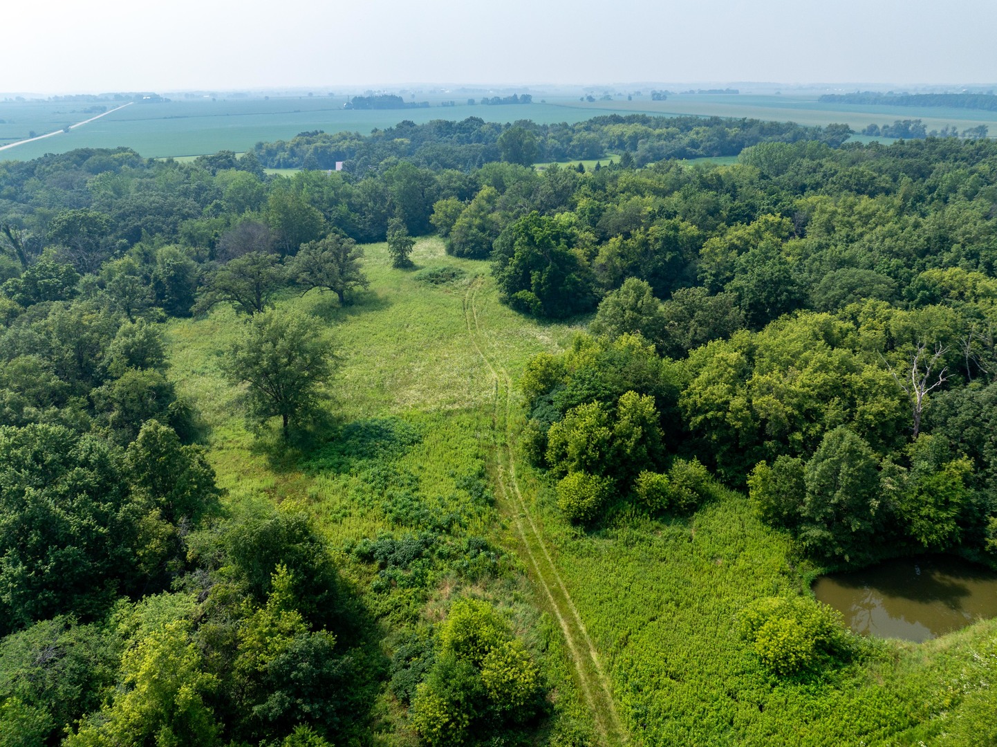 0 Hunter Road Harvard, IL 60033 - Photo 6 of 38 an aerial view of green landscape with trees houses and mountain view
