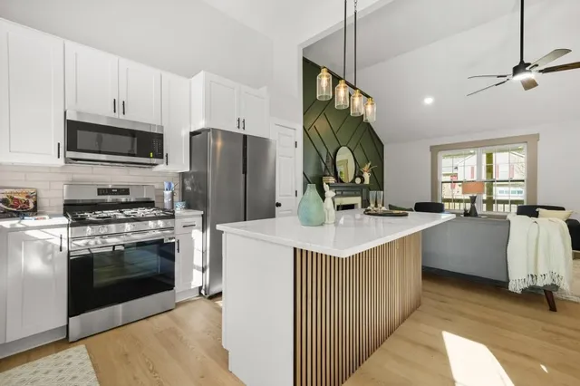 a view of backyard with a garden and plants