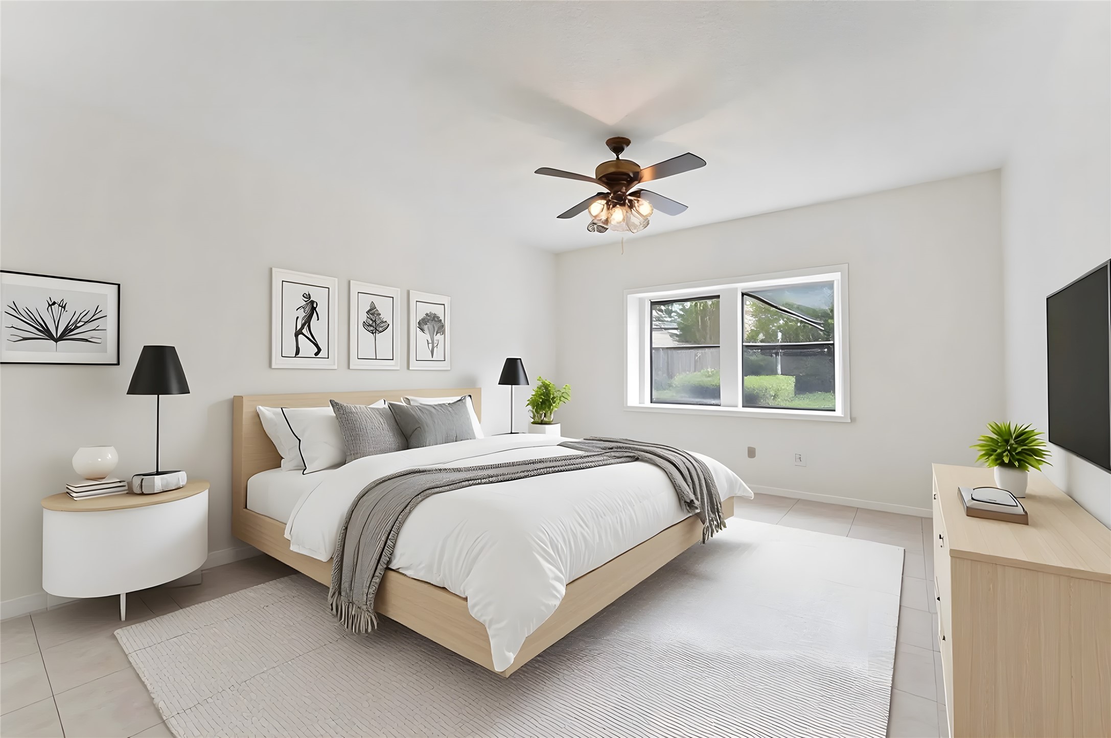 8015 Democracy Court Spring, TX 77379 - Photo 2 of 21 a bedroom with a bed and a chandelier
