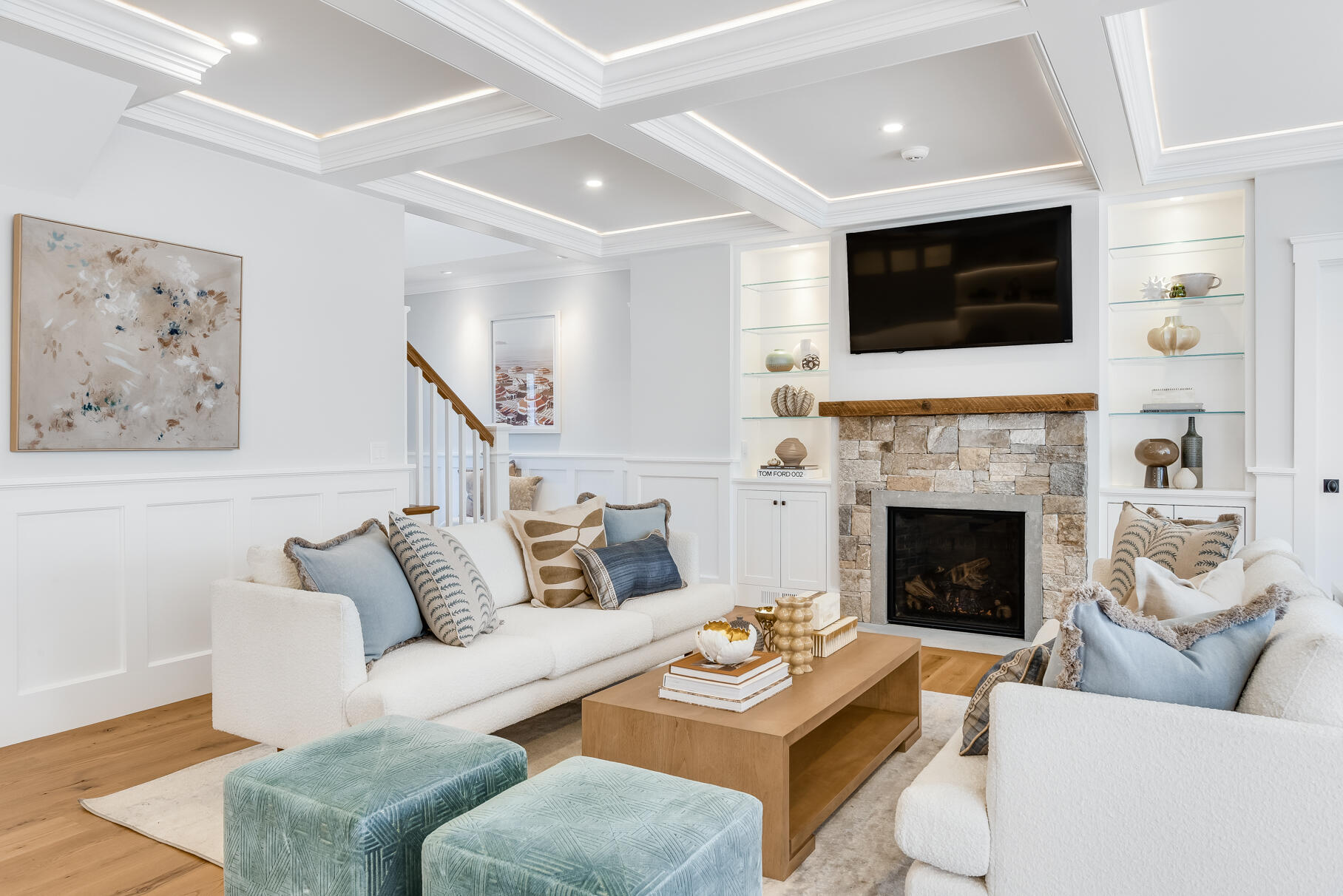 159 Sesuit Neck Road East Dennis, MA 02641 - Photo 28 of 78 a living room with furniture fireplace and flat screen tv