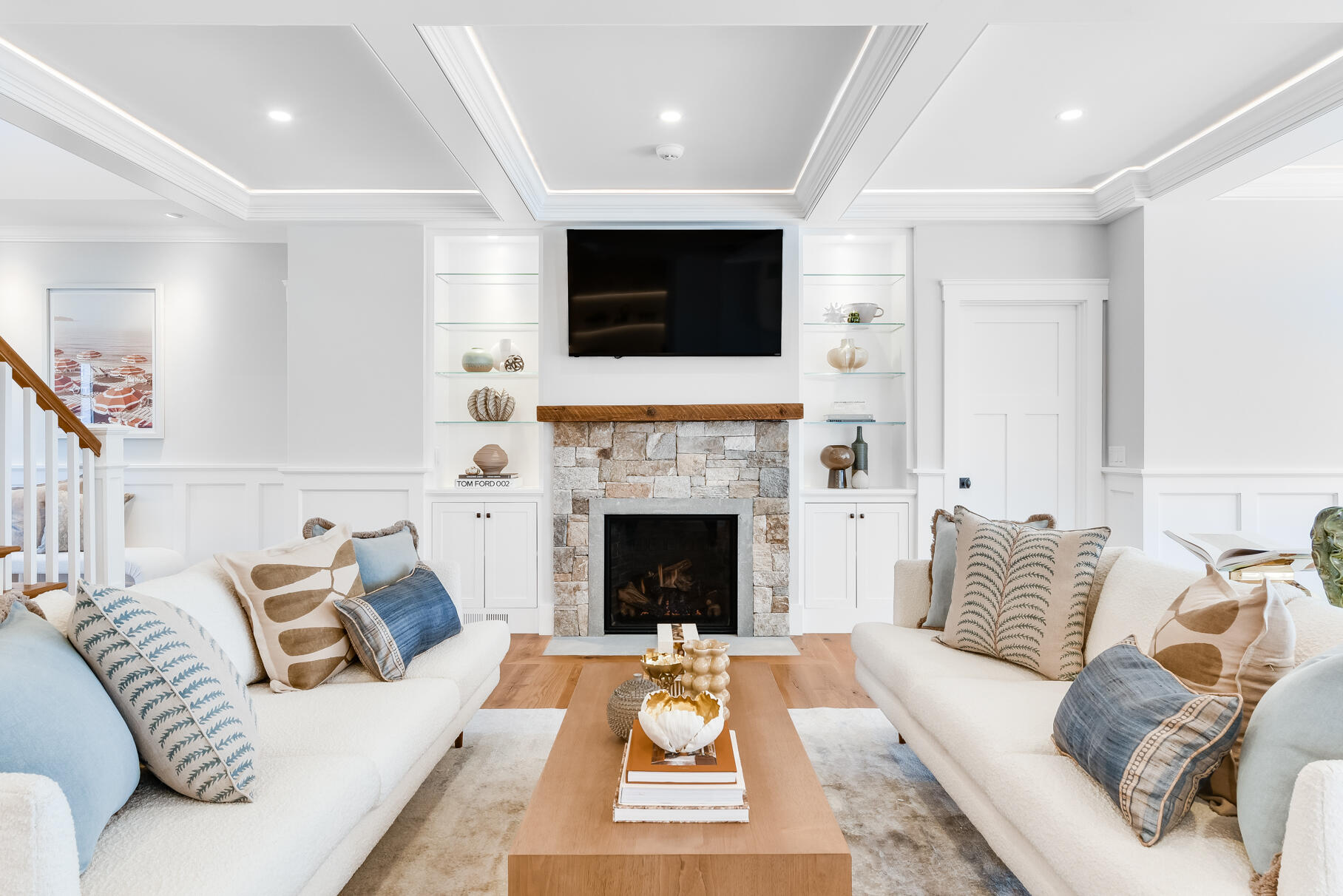159 Sesuit Neck Road East Dennis, MA 02641 - Photo 29 of 78 a living room with furniture fireplace and flat screen tv