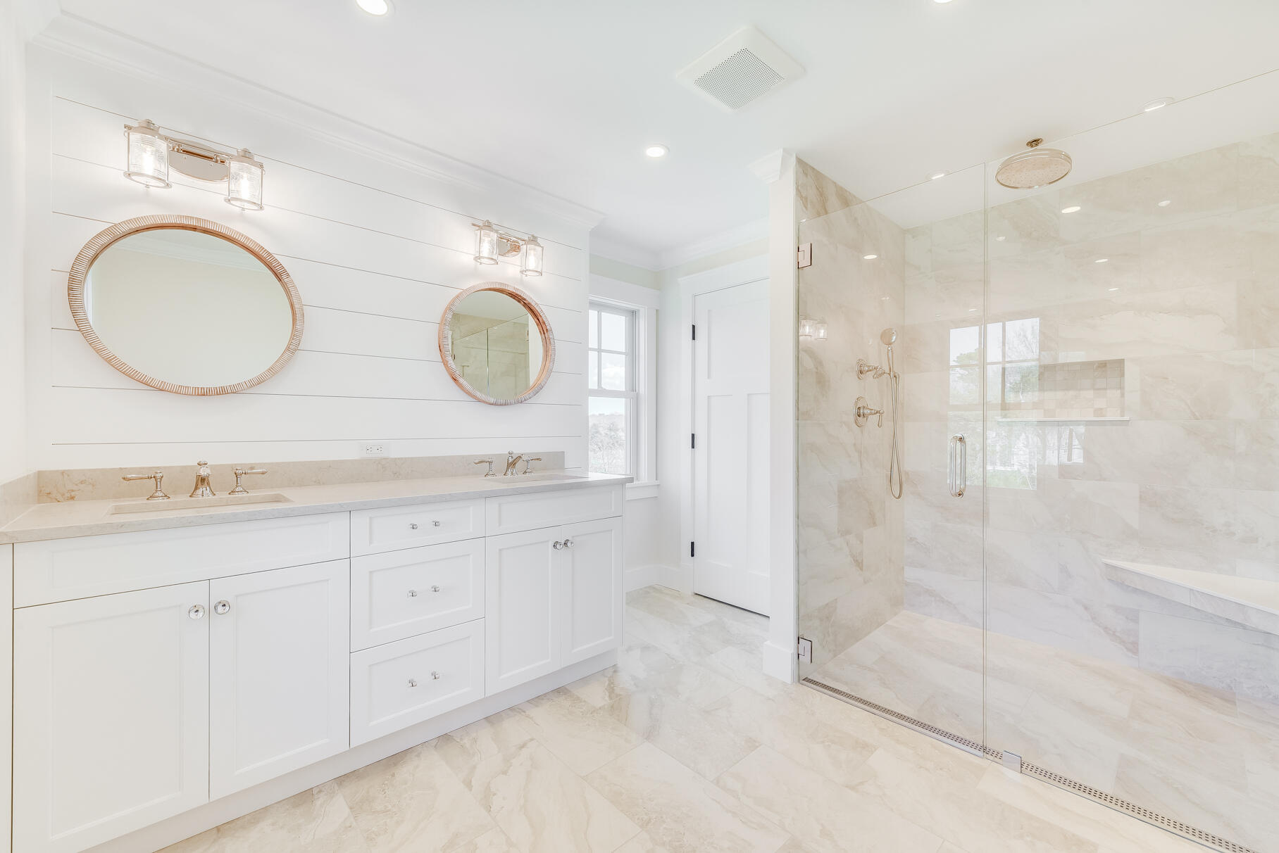 159 Sesuit Neck Road East Dennis, MA 02641 - Photo 41 of 78 a bathroom with a double vanity sink mirror and shower