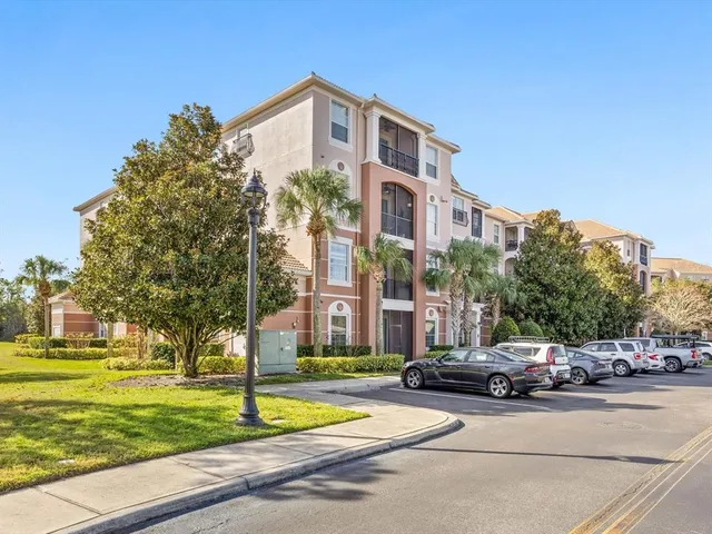a front view of a building with street view
