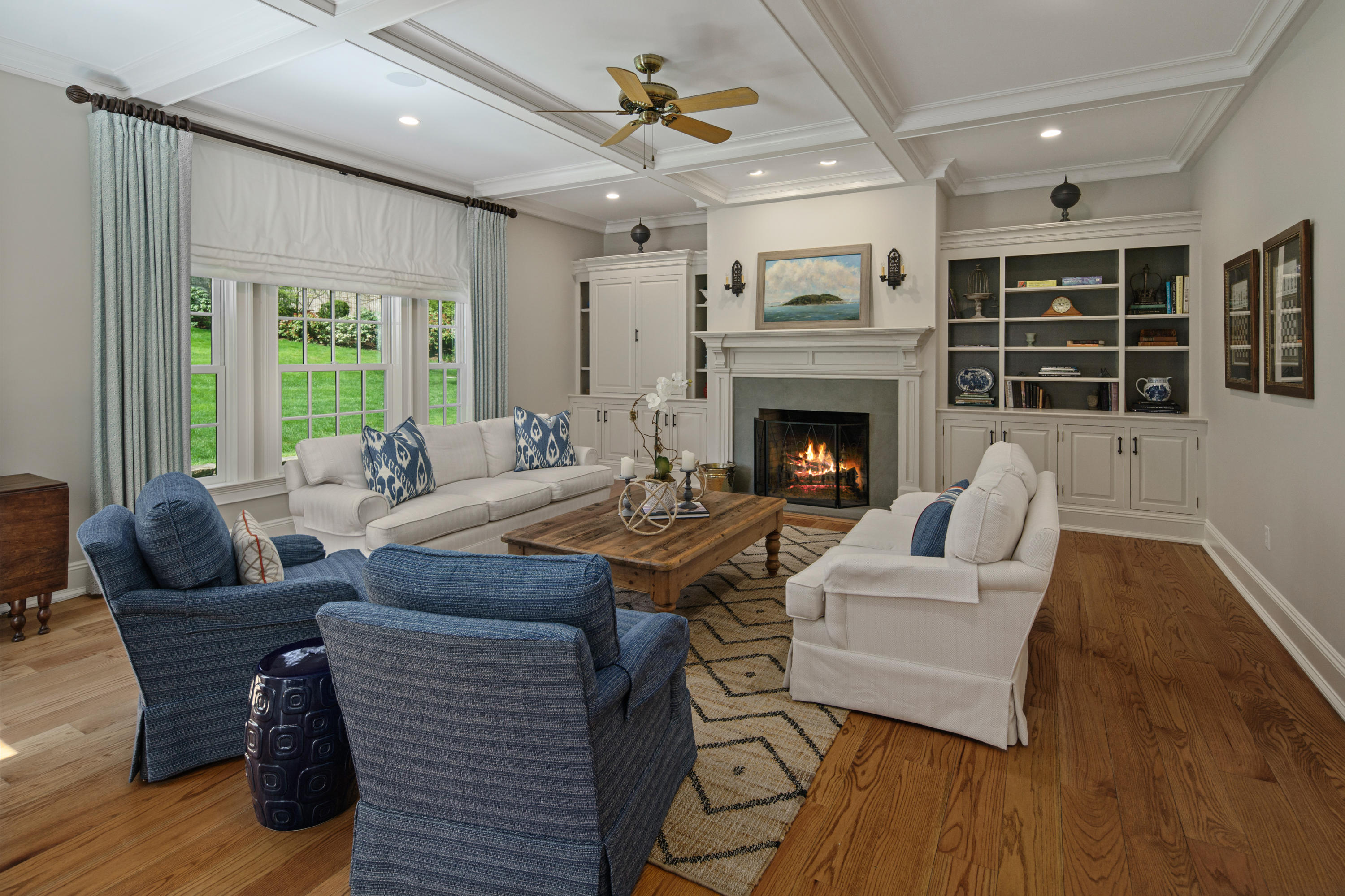 398 Valley Road New Canaan, CT 06840 - Photo 16 of 44 a living room with furniture fireplace and window