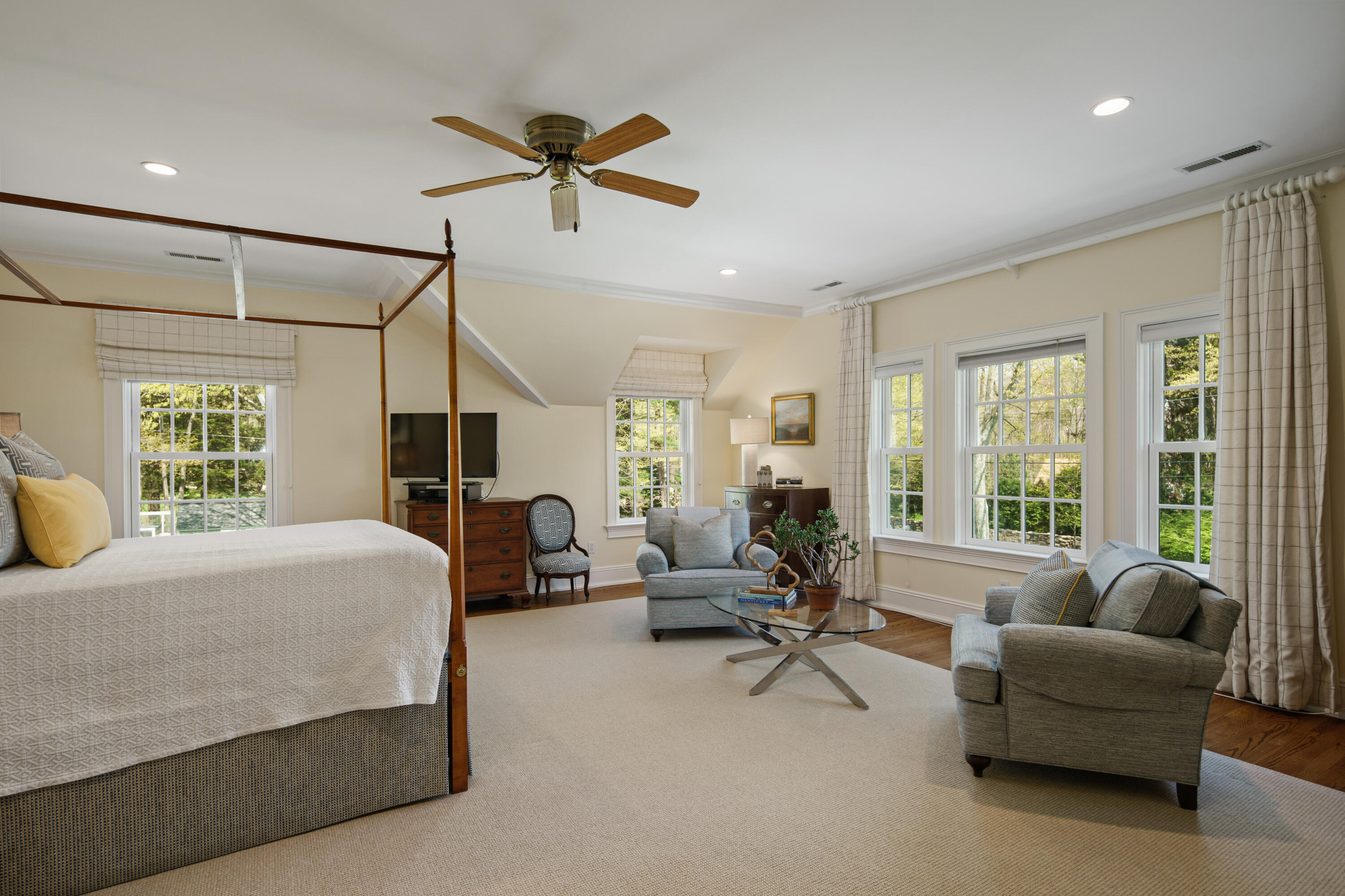 398 Valley Road New Canaan, CT 06840 - Photo 19 of 44 a living room with furniture and a large window