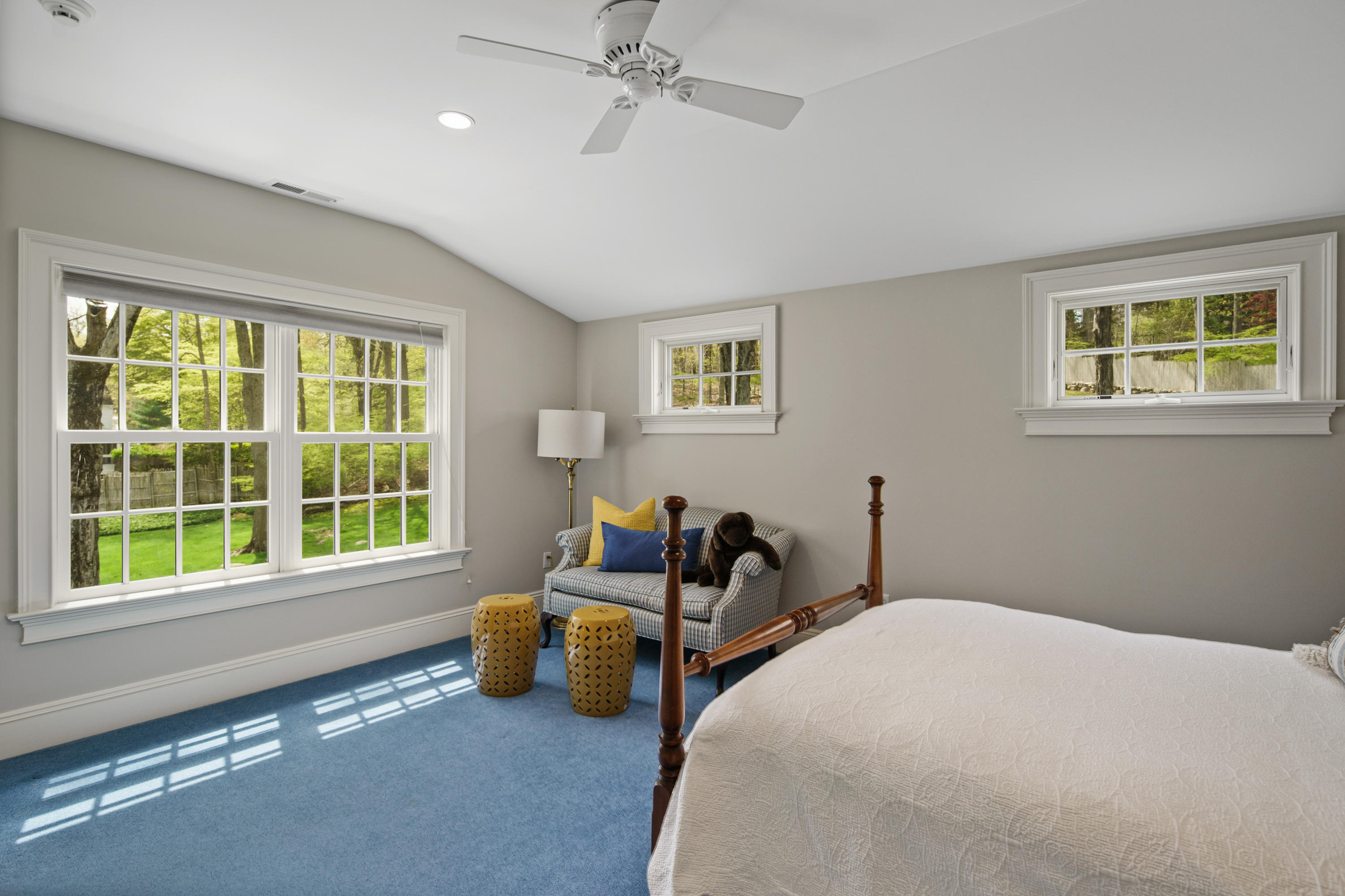 398 Valley Road New Canaan, CT 06840 - Photo 25 of 44 a bedroom with furniture and a large window