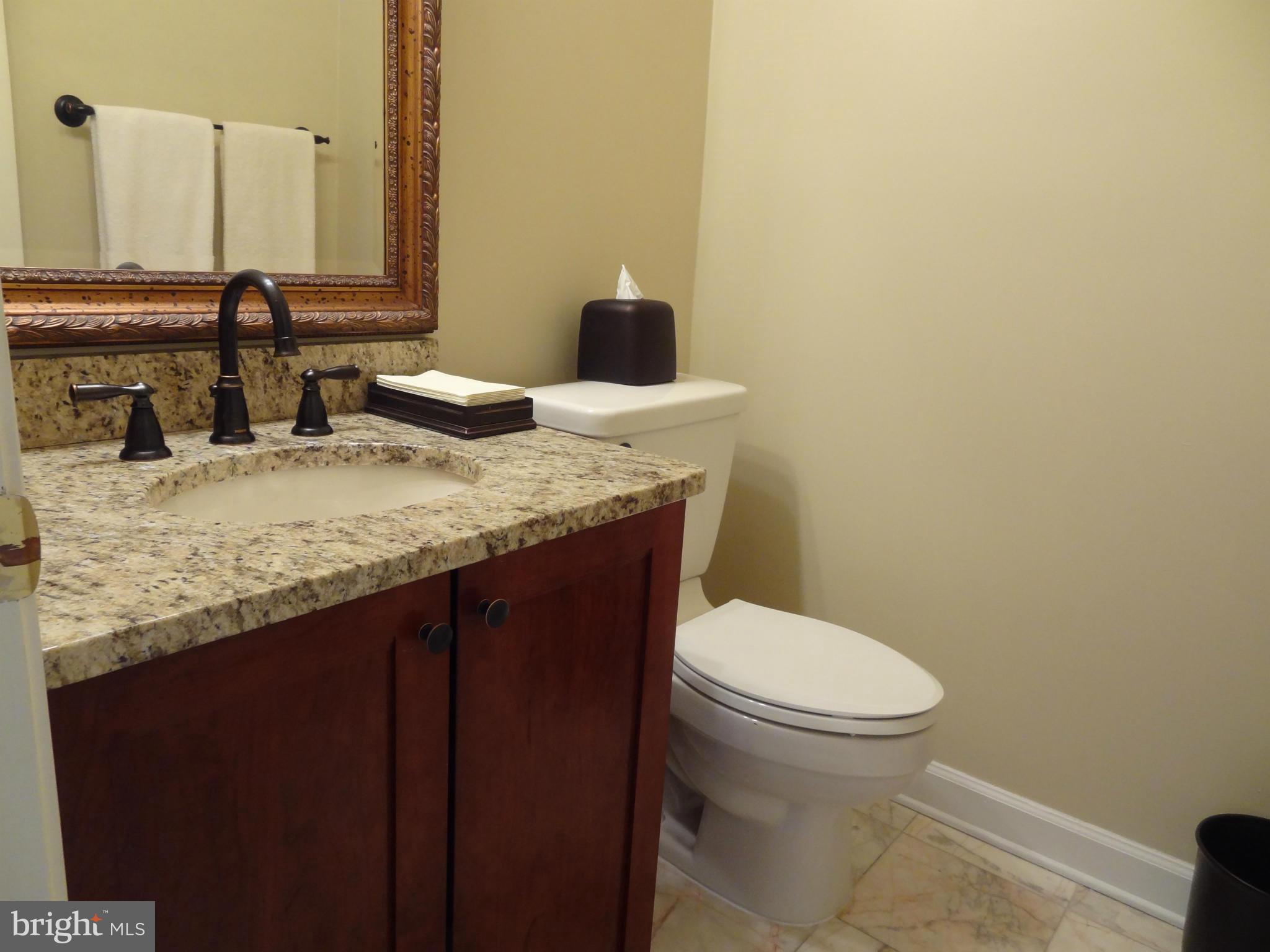 491 Ferry Point Road Annapolis, MD 21403 - Photo 15 of 30 a bathroom with a granite countertop toilet sink and mirror