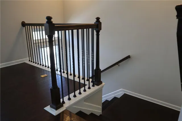a view of entryway with wooden floor