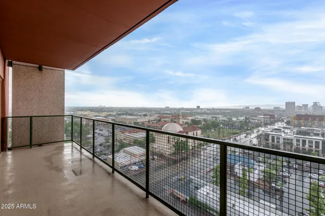 a view of city from balcony