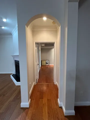 a view of a bedroom from a hallway