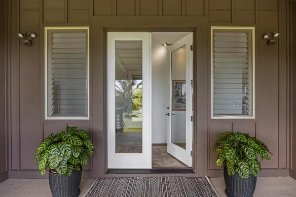 a view of a entryway of the house