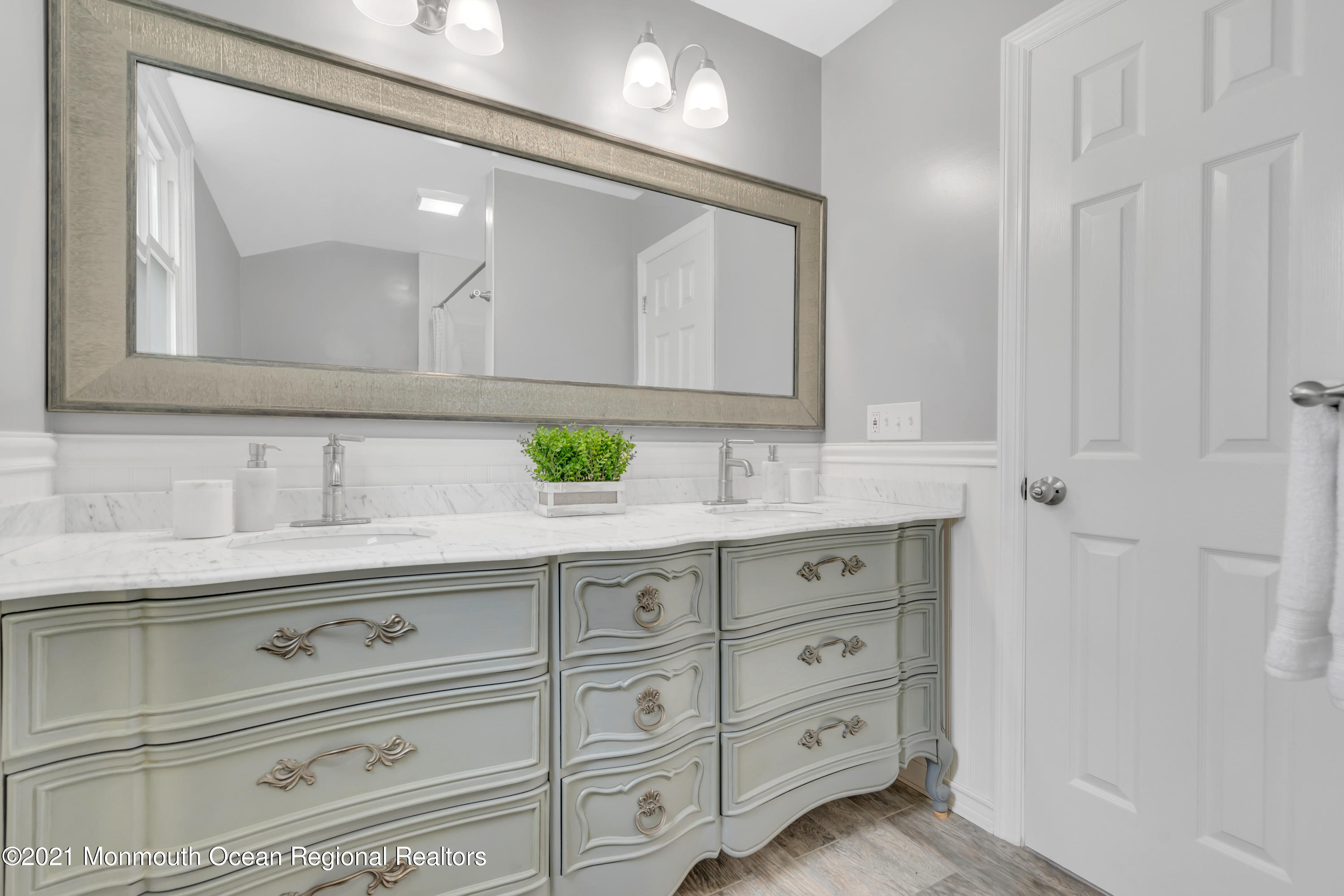 1675 Forge Pond Road Brick, NJ 08724 - Photo 29 of 69 a bathroom with a granite countertop double vanity sink and mirror