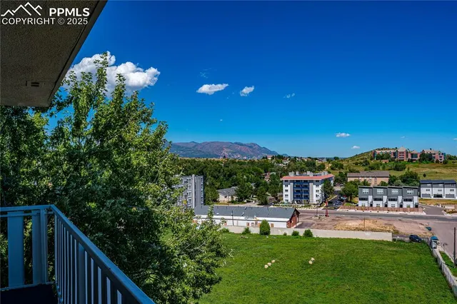 a view of a city from a balcony