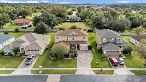 an aerial view of a house