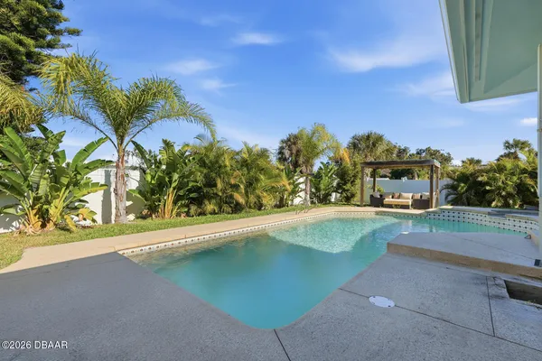 a picture of a building with a yard