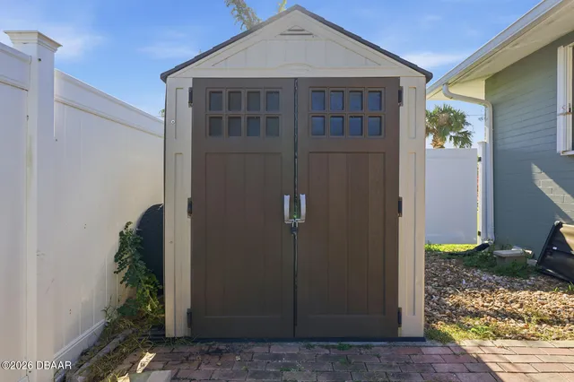 a view of a house with a door