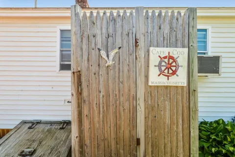 a view of a wooden door