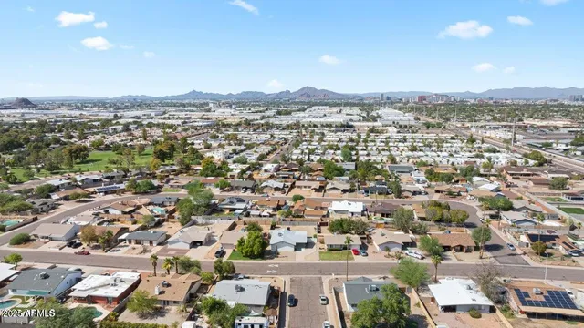 an aerial view of a city