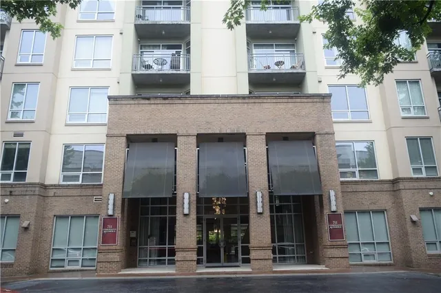 a front view of residential houses