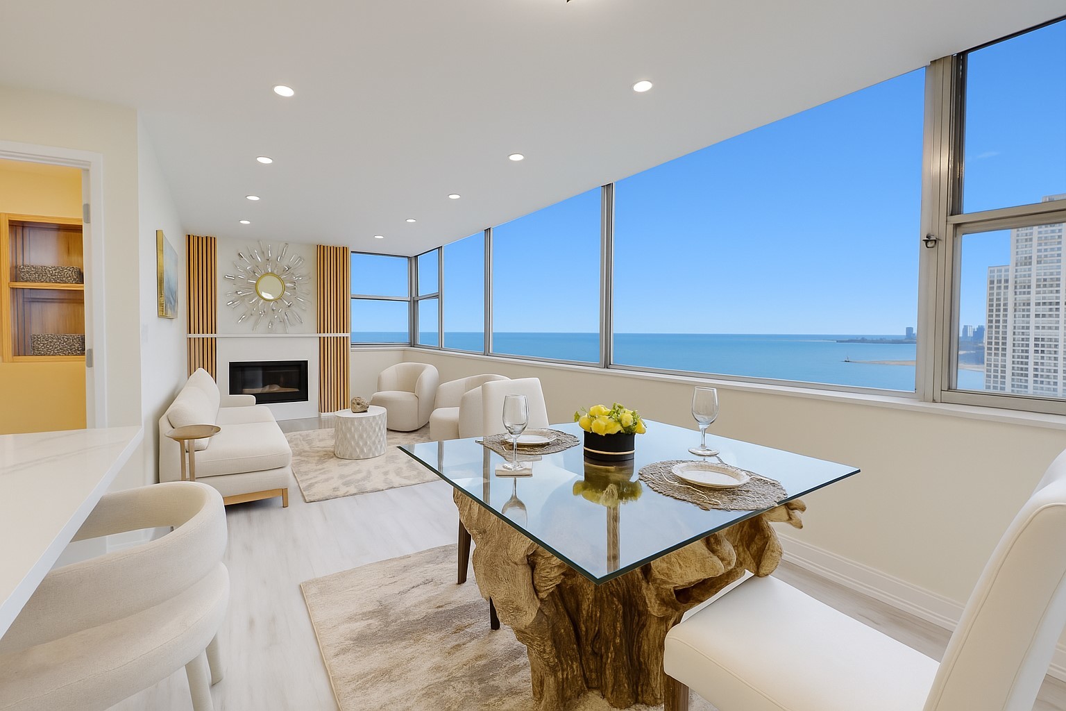 6301 North Sheridan Road, Unit 17G Chicago, IL 60660 - Photo 2 of 14 a living room with furniture and a table