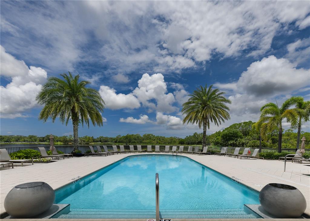 10520 Boardwalk Loop, Unit 202 Bradenton, FL 34202 - Photo 18 of 23 a view of a swimming pool and a chair