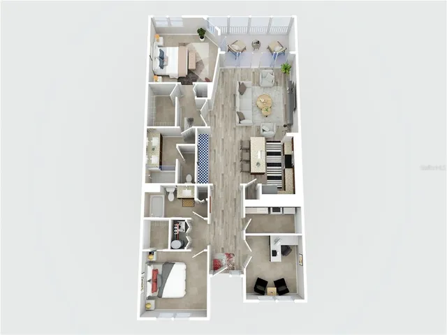 a kitchen with stainless steel appliances granite countertop a sink stove microwave refrigerator and cabinets