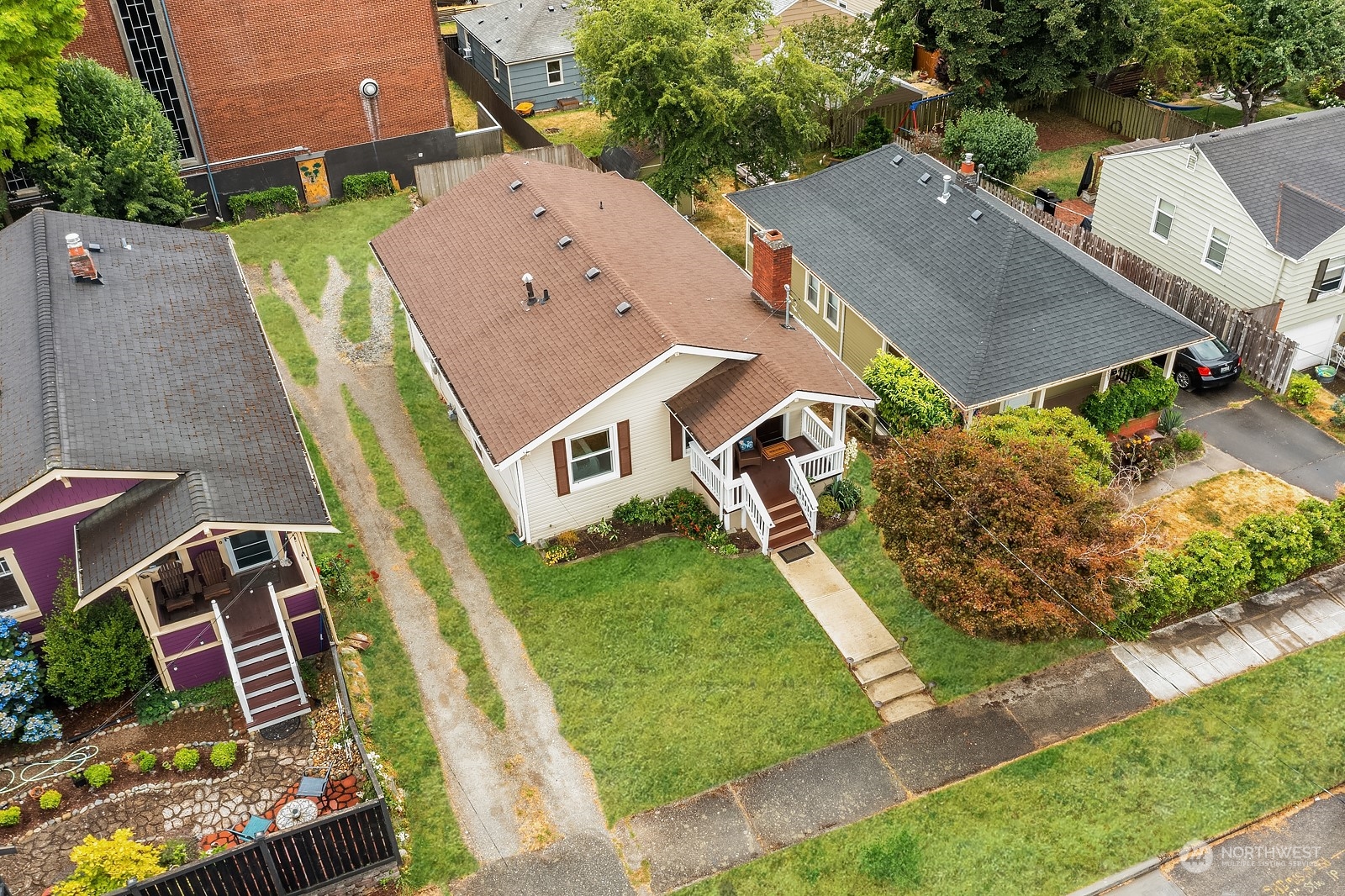 3515 Southwest Austin Street Seattle, WA 98126 - Photo 33 of 35 an aerial view of a house with a yard