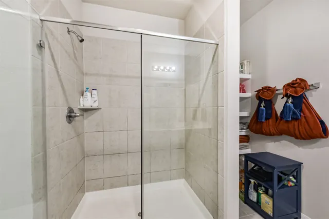 a bathroom with a shower