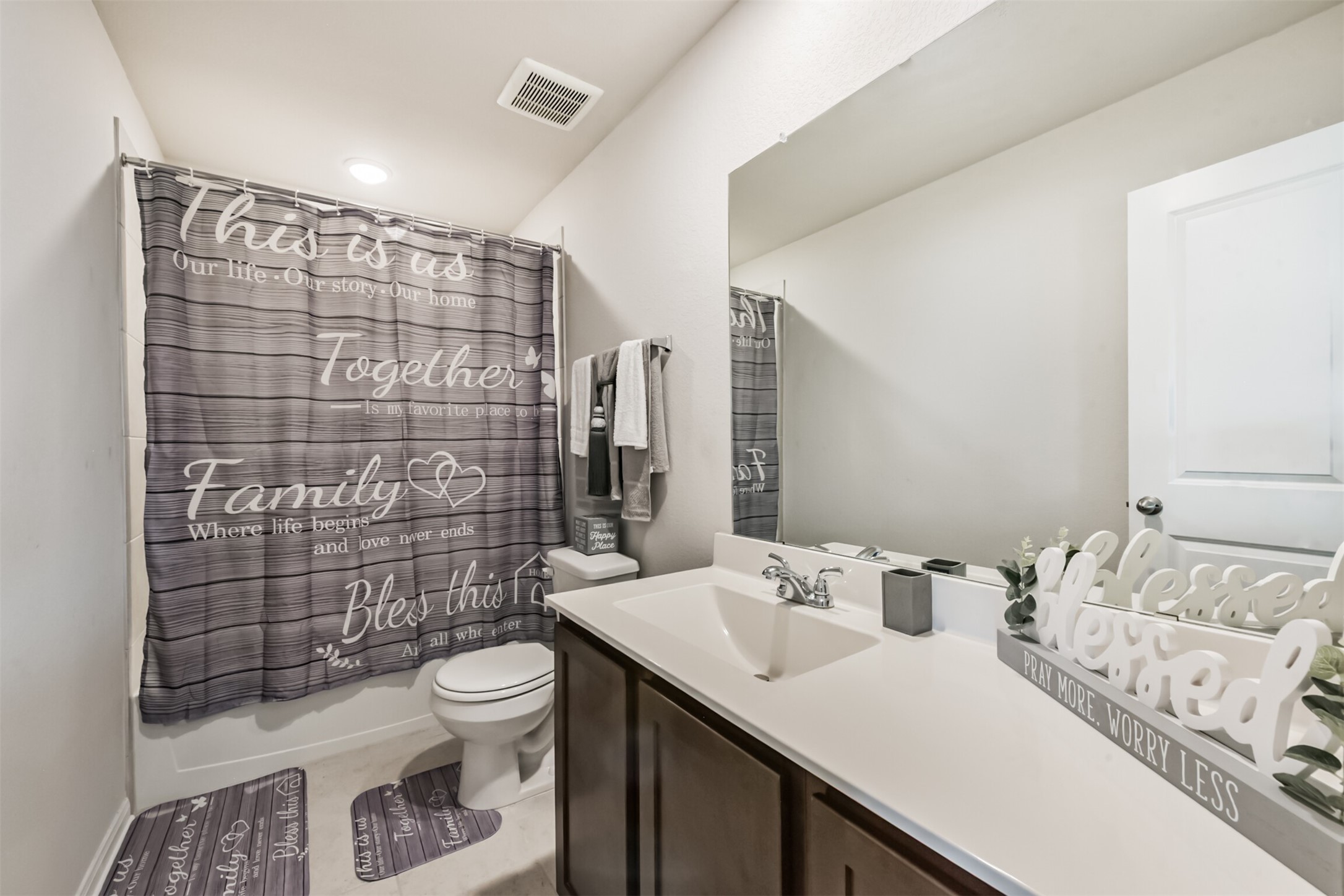 3607 Crosspointe Pass Angleton, TX 77515 - Photo 35 of 46 a bathroom with a sink toilet and shower